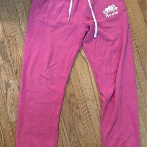 Roots Pink Joggers with White Accents